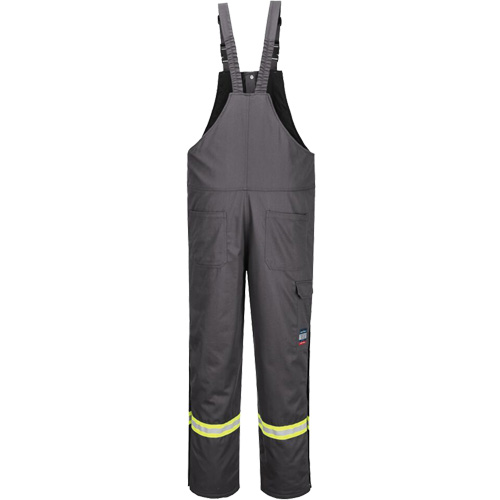 Bizflame&reg; 88/12 Insulated Bib Pants, Cotton/Nylon, Small, Grey Mukwa Safety Services