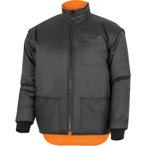 5056 Pioneer&reg; Yukon 7-in-1 Waterproof Winter Safety Parka, Polyester, Black/High Visibility Orange, X-Small Mukwa Safety Services