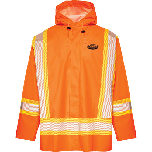 R804 Hurricane Rain Jacket, Small, High Visibility Orange Mukwa Safety Services