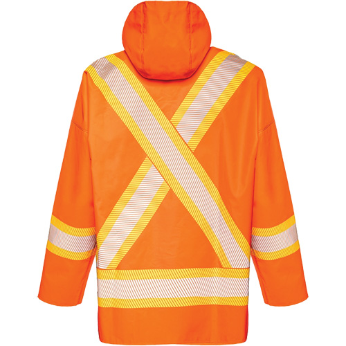R804 Hurricane Rain Jacket, Small, High Visibility Orange Mukwa Safety Services