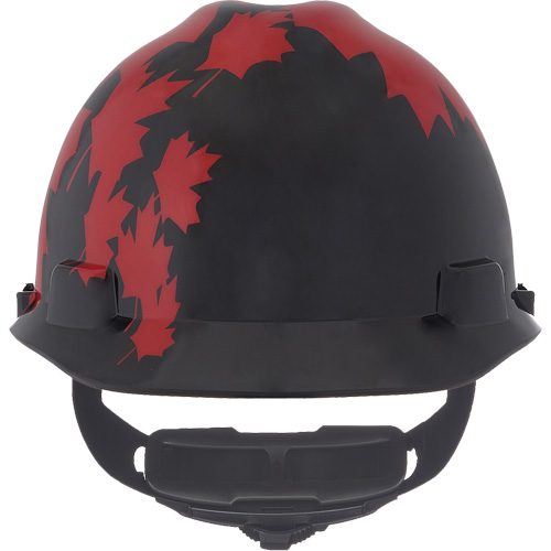Specialty V-Gard&reg; Hard Hat, Ratchet Suspension, Black/Red Mukwa Safety Services
