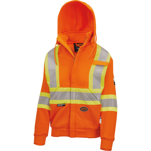 Heavyweight Safety Hoodie, Women's, X-Small, High Visibility Orange Mukwa Safety Services