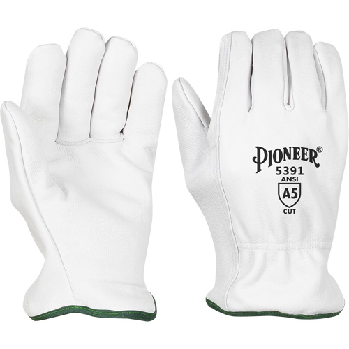 Cut-Resistant Driver's Gloves, Small, Grain Goatskin Palm Mukwa Safety Services
