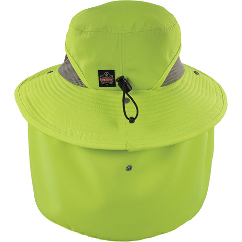 Chapeau de garde forestier 8934 Chill-Its avec prot&egrave;ge-nuque, petit/moyen, Lime haute visibilit&eacute; Mukwa Safety Services