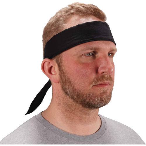 Bandeau de refroidissement Chill-Its 6702 avec polym&egrave;res int&eacute;gr&eacute;s et fermeture &agrave; nouer, Noir Mukwa Safety Services