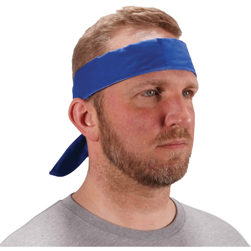 Bandeau de refroidissement Chill-Its 6702 avec polym&egrave;res int&eacute;gr&eacute;s et fermeture &agrave; nouer, Bleu Mukwa Safety Services
