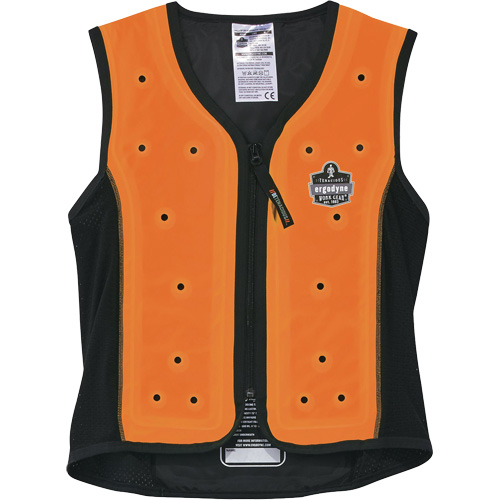 Chill-Its 6685 Dry Evaporative Cooling Vest with Zipper Closure, 2X-Large, Orange Mukwa Safety Services