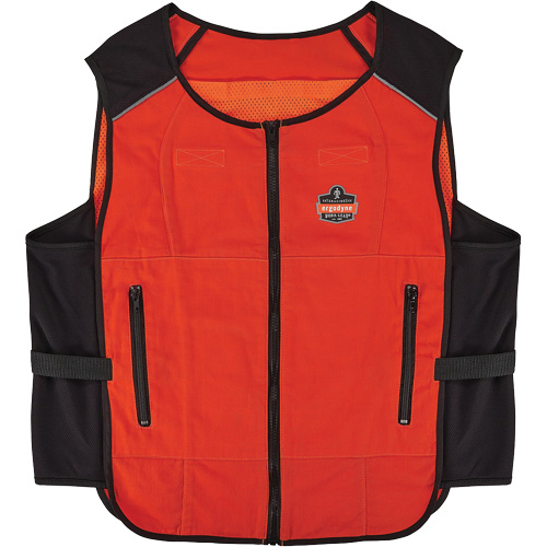 Chill-Its 6260 Lightweight Phase Change Cooling Vest with Rechargeable Packs, 2X-Large/3X-Large, Orange Mukwa Safety Services