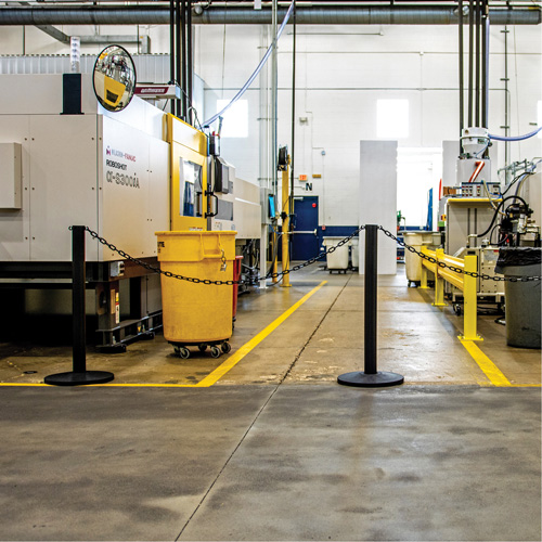 Montant industriel, Hauteur de 37", Jaune Mukwa Safety Services