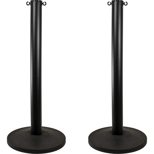 Industrial Stanchion, 37" High, Black Mukwa Safety Services