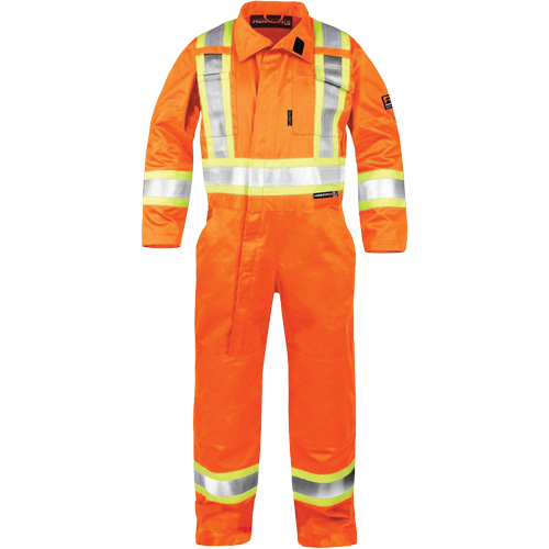 High-Visibility Fire-Resistant Coveralls, Size Small, Orange Mukwa Safety Services