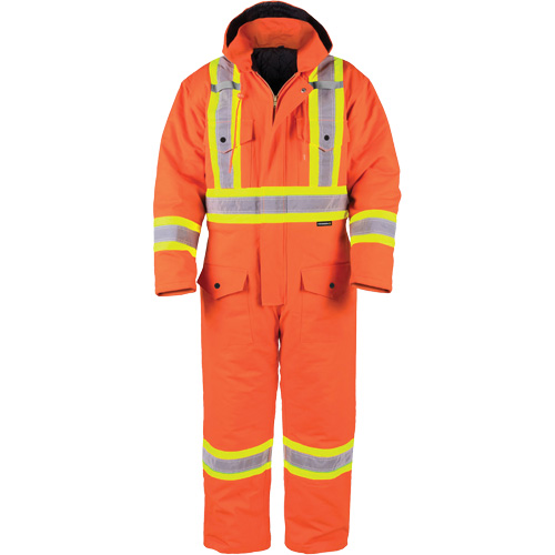 Salopette en canevas doubl&eacute;e haute visibilit&eacute;, 2T-Grand, Orange haute visibilit&eacute; Mukwa Safety Services
