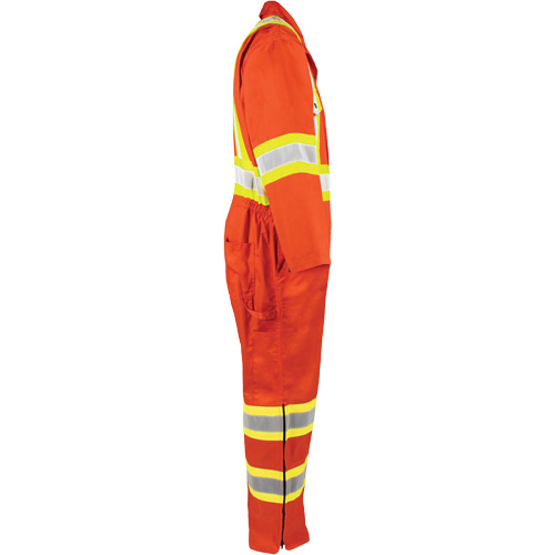 High-Visibility Unlined Coveralls, Medium, High Visibility Orange Mukwa Safety Services