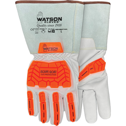 Scape Goat Cut-Resistant Gloves, X-Small, Goatskin Palm, Gauntlet/Driver Cuff Mukwa Safety Services