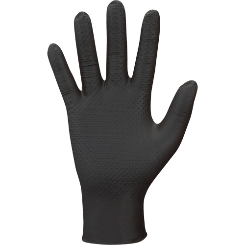 709B PyraGrip Disposable Gloves, 10/X-Large, Nitrile, 8-mil, Powder-Free, Black Mukwa Safety Services