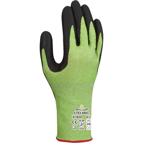 S-TEX Alpha XC820 Cut-Resistant Gloves, Size X-Large/9, 18 Gauge, Microfoam Nitrile Coated, Tungsten Shell, ASTM ANSI Level A6/EN 388 Level F Mukwa Safety Services