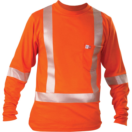 Long-Sleeved T-Shirt, Medium, Orange Mukwa Safety Services