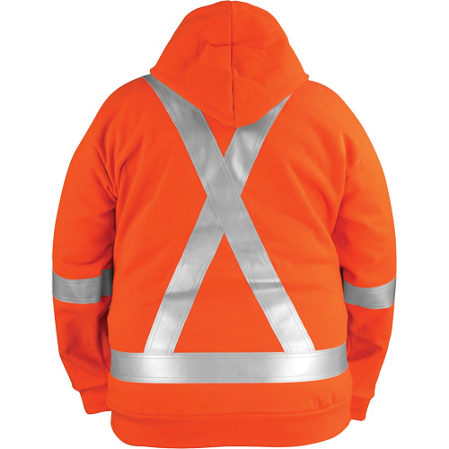 High-Visibility Wind Resistant Zip-Front Sweatshirt with DetachableHood, Men's, 5X-Large, High Visibility Orange, 27.7 cal/cm² Mukwa Safety Services