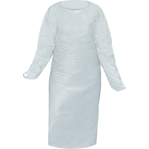 Blouse CoverMe avec passe-pouces, Taille unique, Blanc, Poly&eacute;thyl&egrave;ne Mukwa Safety Services