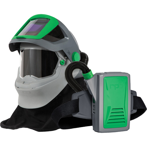 Respirateur de soudage Z4 avec cape &agrave; l'&eacute;paule FR & APR motoris&eacute; PX5, Respirateur &agrave; masque/Masque de soudage Mukwa Safety Services