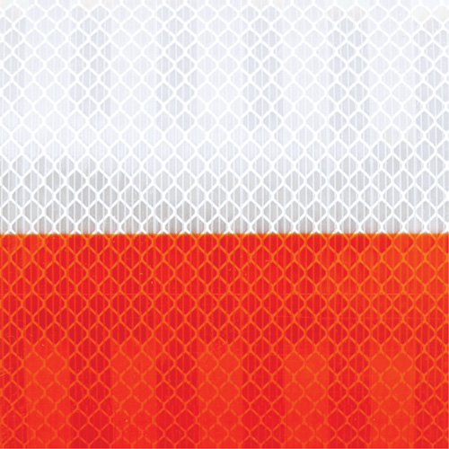 High Intensity Grade Flexible Work Zone Sheeting 382VHIP, 5" W x 150' L, Orange and White Mukwa Safety Services