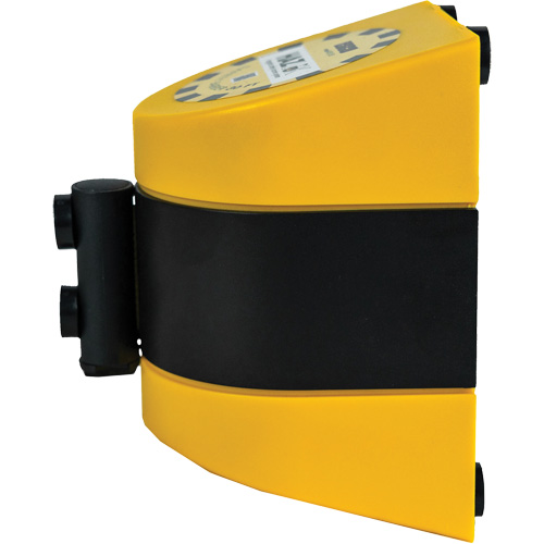 HAZLOK Safety Barrier System, Plastic, Magnetic Mount, 30', Black and Yellow Tape Mukwa Safety Services