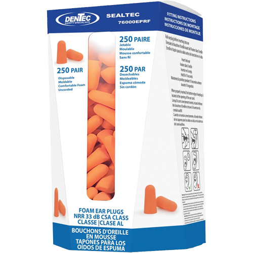 SEALTEC33 Disposable Foam Earplugs Refill, Bulk - Canister Mukwa Safety Services