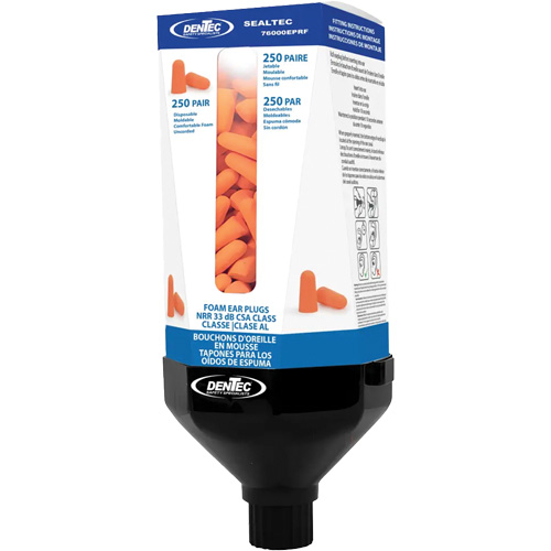SEALTEC33 Foam Earplug Wall Dispenser Kit with Uncorded Earplugs Mukwa Safety Services