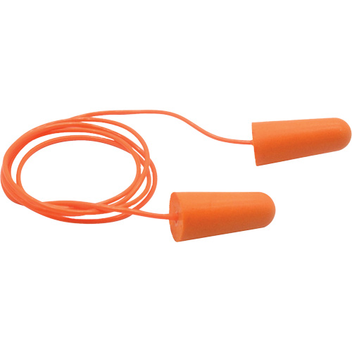 SEALTEC33 Orange Tapered PU Foam Disposable Earplugs, Corded, Bulk - Box, 33 dB NRR, One-Size Mukwa Safety Services