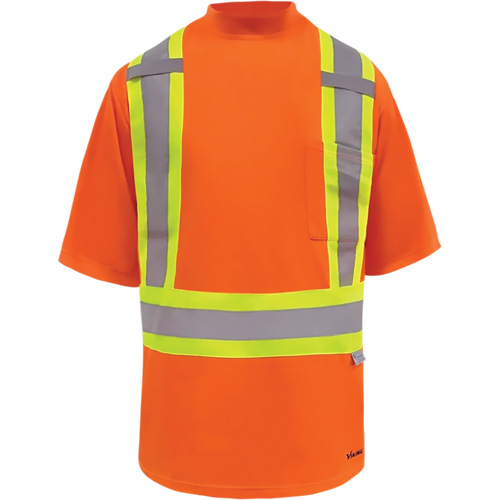 Viking&reg; Safety Bamboo Lined T-shirt, Polyester, X-Large, High Visibility Orange Mukwa Safety Services