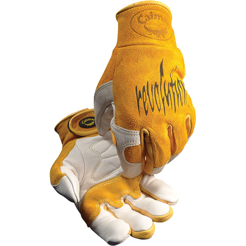 Gants de soudeur TIG/MIG de premi&egrave;re qualit&eacute; Caiman avec fermeture &agrave; boucles & crochets, Cuir de vache refendu, Taille Grand Mukwa Safety Services