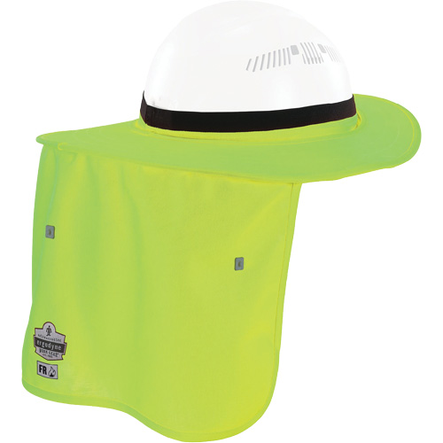 Bordure FR vert lime pour casque de chantier avec cache-cou Mukwa Safety Services