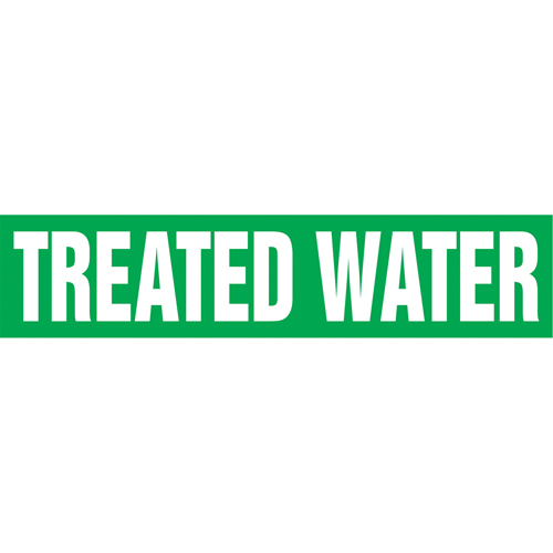 Marqueurs de tuyau "Tower Water Return", Autocollant, 4" h x 24" la, Blanc/vert Mukwa Safety Services