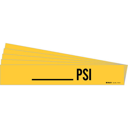 "PSI" Pipe Marker, Self-Adhesive, 2-1/4" H x 14" W, Black on Yellow Mukwa Safety Services