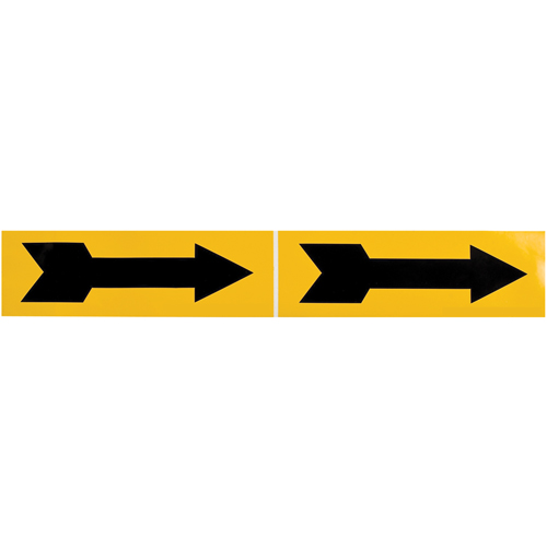 Marqueur de tuyau  Arrow, Autocollant, 2-1/4" h x 7" la, Noir sur jaune Mukwa Safety Services