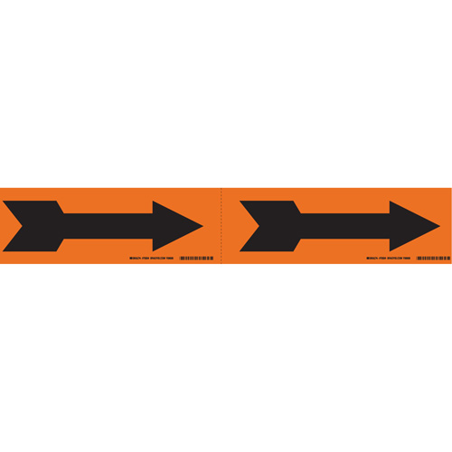 Arrow Pipe Markers, Self-Adhesive, 2-1/4" H x 7" W, Black on Orange Mukwa Safety Services