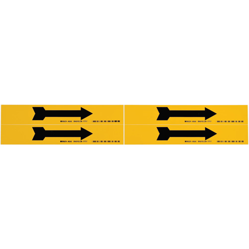 Arrow Pipe Marker, Self-Adhesive, 1-1/8" H x 7" W, Black on Yellow Mukwa Safety Services