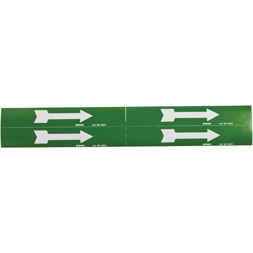 Marqueurs de tuyau avec fl&egrave;ches, Autocollant, 1-1/8" h x 7" la, Blanc/vert Mukwa Safety Services