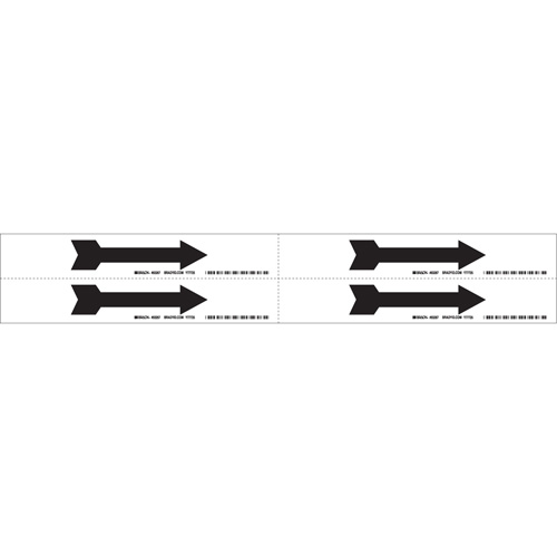 Arrow Pipe Marker, Self-Adhesive, 1-1/8" H x 7" W, Black on White Mukwa Safety Services