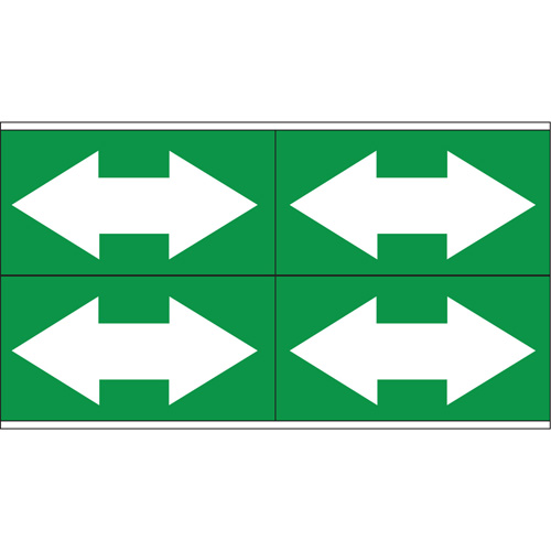Marqueurs de tuyau avec fl&egrave;ches bidirectionnelles, Autocollant, 1-1/8" h x 7" la, Blanc/vert Mukwa Safety Services