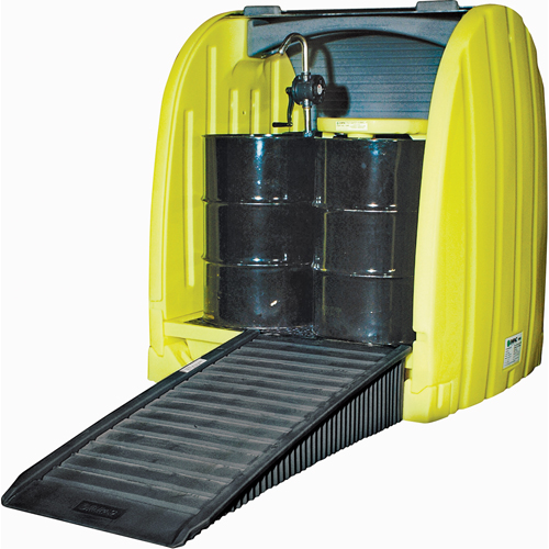 Drum Hardcover & Spillpallet, 65" L x 58" W x 69" H, 6000 lbs. Load Capacity Mukwa Safety Services