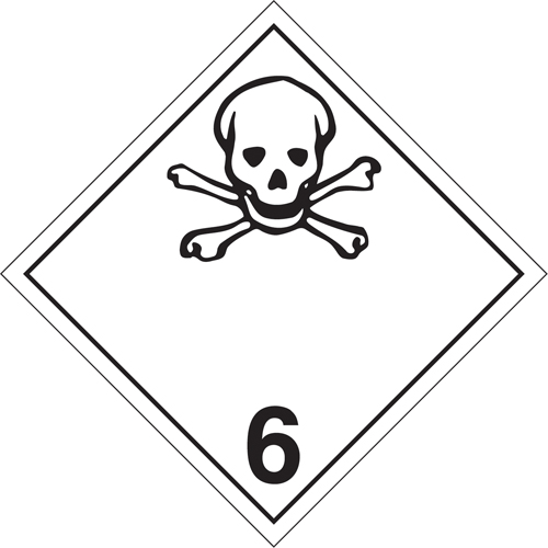 Toxic Materials TDG Placard, Tagboard Mukwa Safety Services