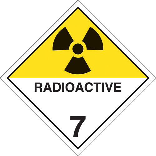 Plaque-&eacute;tiquette TMD mati&egrave;res radioactives, Vinyle adh&eacute;sif Mukwa Safety Services