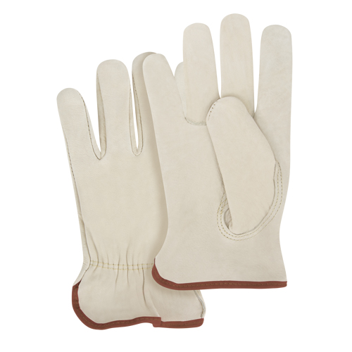 Close-Fit Driver's Gloves, Large, Grain Cowhide Palm Mukwa Safety Services