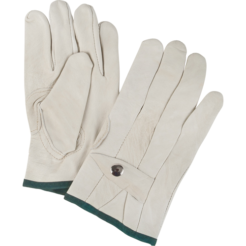 Gants de cordeur d'usage standard, Moyen, Paume Cuir fleur de vache Mukwa Safety Services