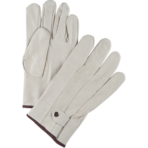 Gants de cordeur d'usage standard, Grand, Paume Cuir fleur de vache Mukwa Safety Services