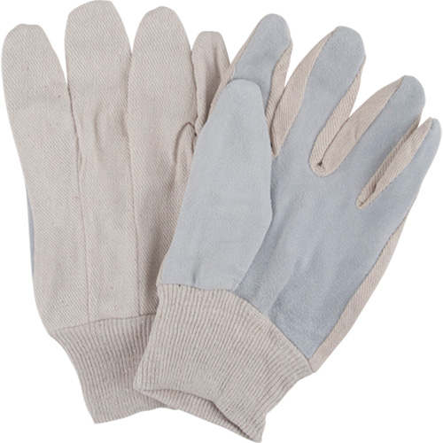 Gants de travail d'usage standard, Grand, Paume en Cuir de vache refendu Mukwa Safety Services
