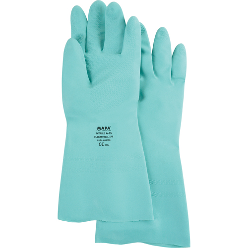 Gants &agrave; prise &agrave; motif en Z StanSolv, Taille Grand/9, 13" lo, Nitrile, 15 mils Mukwa Safety Services