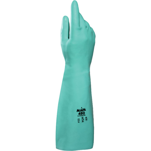 Ultranil 480 Z-Pattern Grip Gloves, Size Small/7, 18" L, Nitrile, 22-mil Mukwa Safety Services