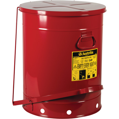 Oily Waste Cans, FM Approved/UL Listed, 21 US gal., Red Mukwa Safety Services